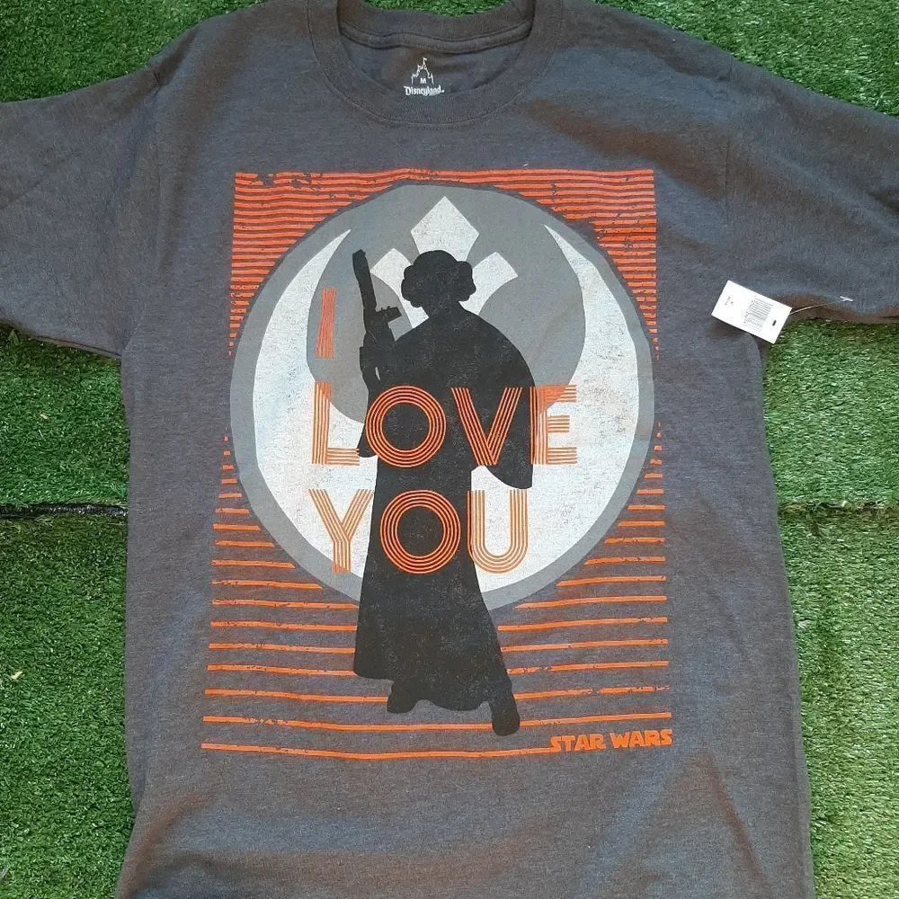 Mens Disney Star Wars I Love You Valentines Day Shirt Size Medium NWT